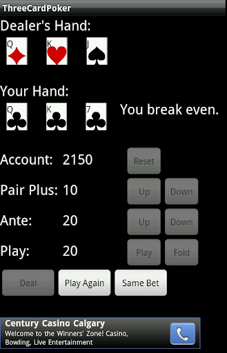 Three Card Poker Screen 2