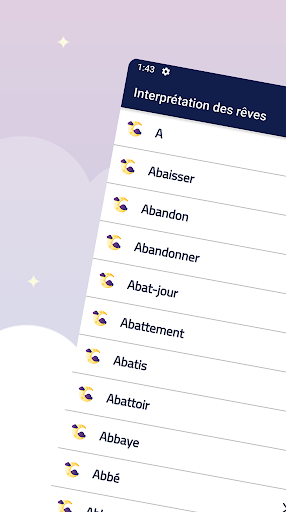 Android application Interprétation des rêves screenshort