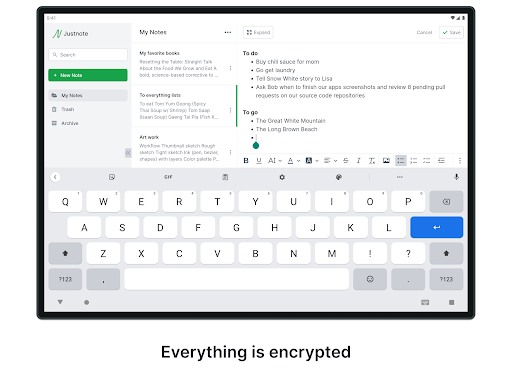 Screenshot of Justnote - Note Taking App
