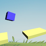Cube hop-jump icon