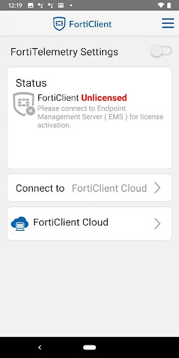 Android application FortiClient screenshort