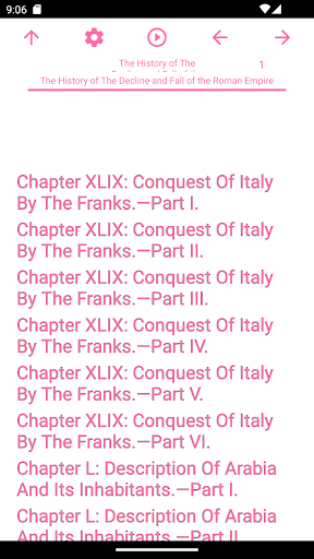 Android application zBook: The History of Roman screenshort