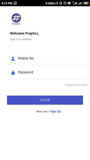 Praptizz Delivery Application Screen 2