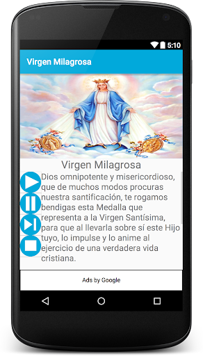 Android application Virgen Milagrosa screenshort