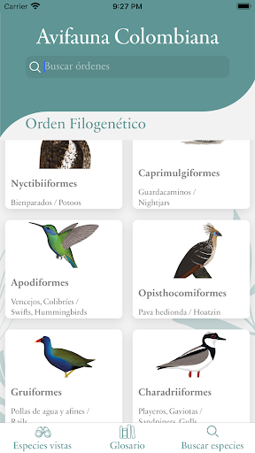 Avifauna Colombiana - BirdScan Screen 2
