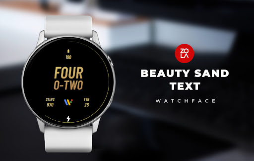 Android application Beauty Sand Text Watch Face screenshort