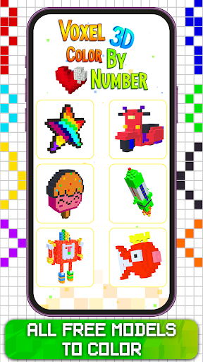 Android application 3D Color by Number Voxel screenshort