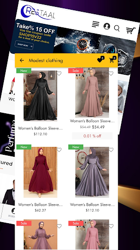 Android application Crestaal-تسوق ملابس محجبات screenshort