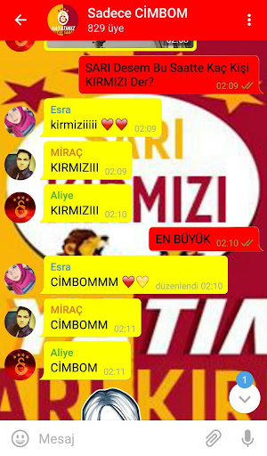 SARI KIRMIZI MESAJLAŞMA