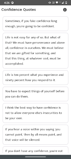 Android application Confidence Quotes and Sayings screenshort