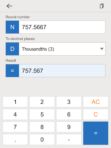 Screenshot of Rounding Numbers Calculator