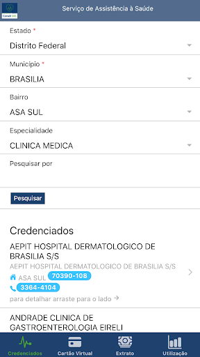Android application Serviço de Assistência à Saúde screenshort
