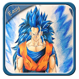 how to draw easy Supersaiyan GO icon
