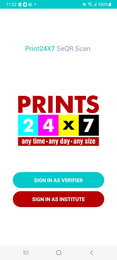 Android application Print24X7 SeQR Scan screenshort