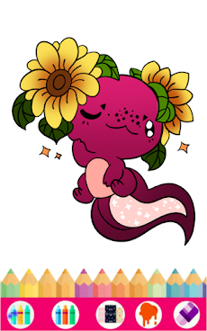 Axolotl Coloring Book Kawaiiのおすすめ画像1