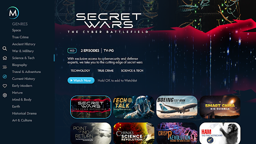 Screenshot of MagellanTV Documentaries