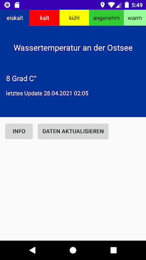 Android application Wassertemperatur Ostsee screenshort