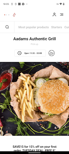 Android application Aadams Authentic Grill screenshort