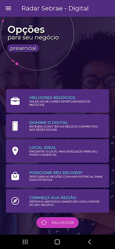 Android application Radar Sebrae Digital screenshort