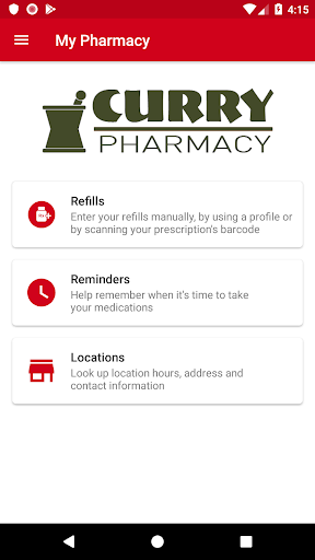 Android application Curry Pharmacy screenshort