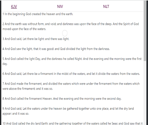 Simple Bible (KJV, NIV, NLT) Screenshot