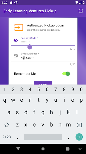 Android application ELV Authorized Pickup screenshort