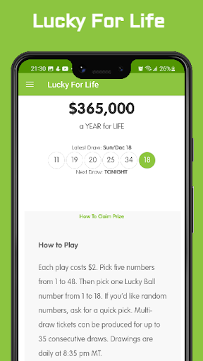 Idaho Lottery Results Screen 3