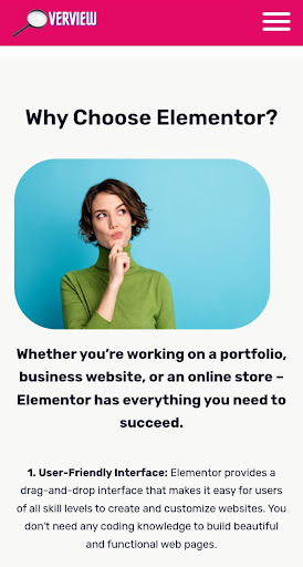 Elementor Overview Screen 2