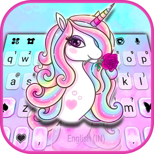 Colorful Unicorn Keyboard Them logo