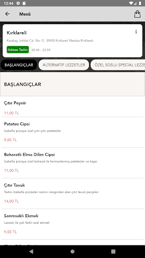 İzabella Pizza Screen 2