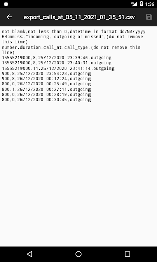 Call Logs Backup & Restore Screen 3