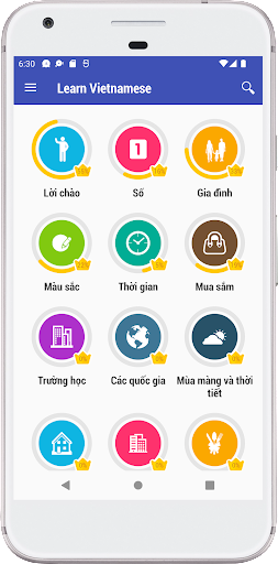 Android application Learn Vietnamese Daily screenshort