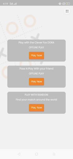 Android application Tic Tac Toe screenshort