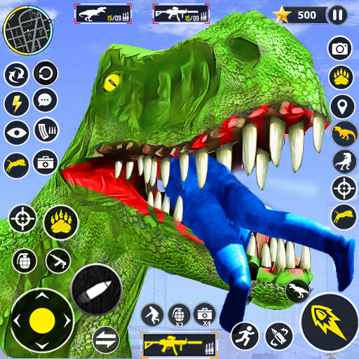 Wild Dinosaur Hunter Zoo Games logo