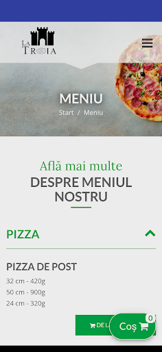 Android application Pizzeria La Troia screenshort