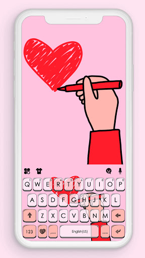 Android application Heart Doodle Love Keyboard Bac screenshort