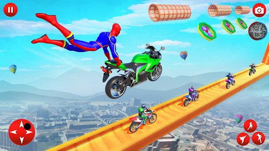 Superhero Bike Mega Ramp Games  screenshots 2