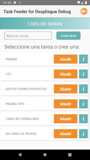 Android application Task feeder for Angello UAT screenshort