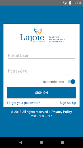 Android application Lajoie Assurance Online screenshort