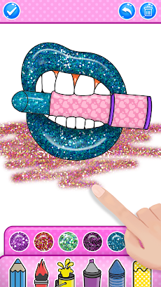 Glitter Lips Coloring Gameのおすすめ画像3