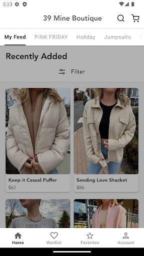 Android application 39 Mine Boutique screenshort