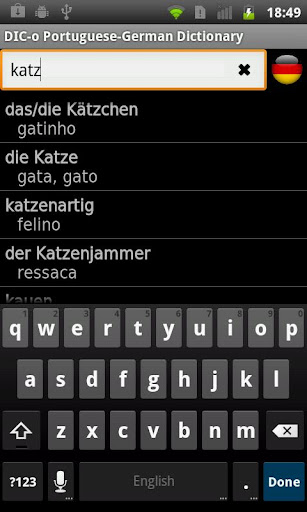 Android application Portuguese-German offline dict screenshort