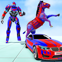 Zebra Robot Car Game: Transform War Robot Games