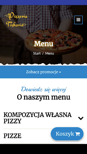 Android application Pizzeria Toskania screenshort