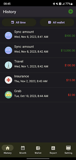 Android application Money manager screenshort