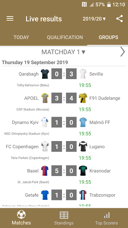 Live Scores for Europa League - 4.2.9 - (Android)