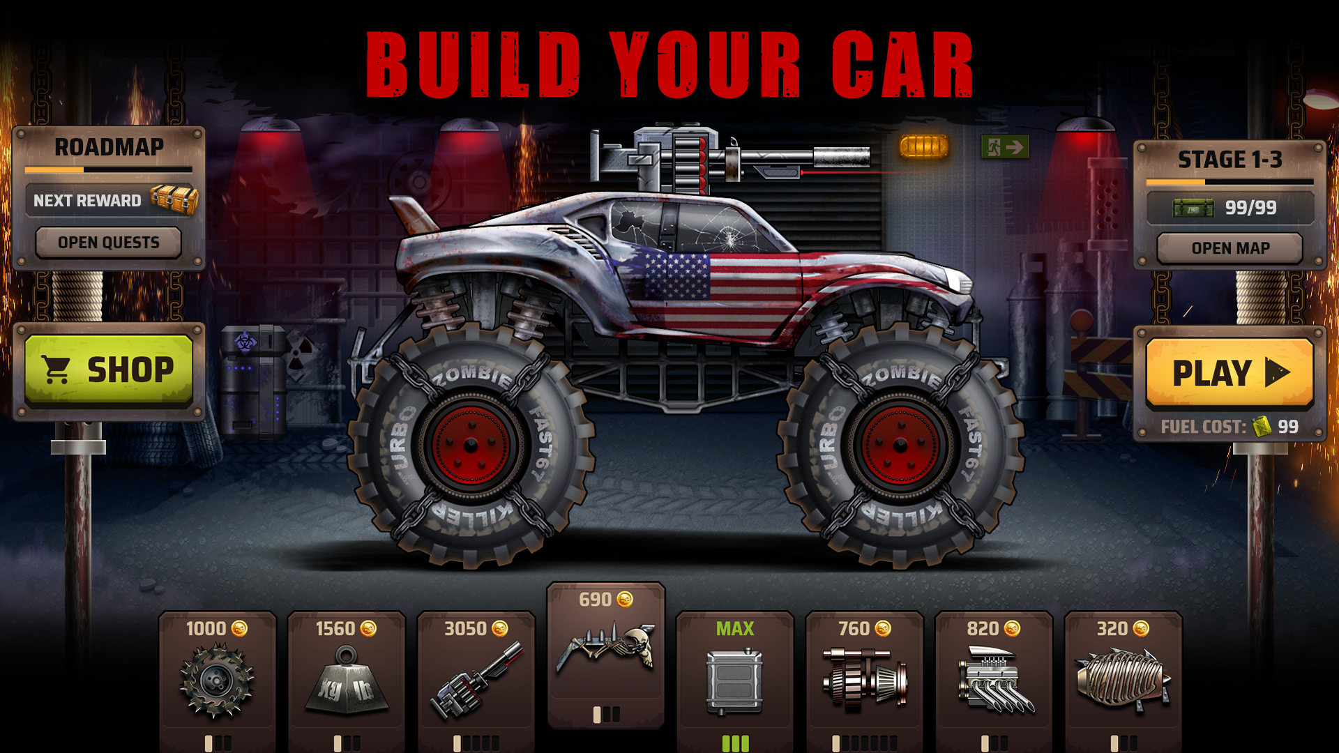 Acquire the Best Cars in zombie hill climb racing mod apk