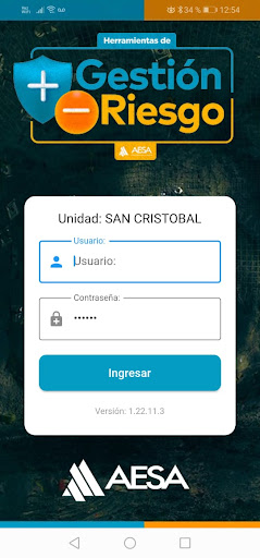 Android application Gestion de Riesgos screenshort
