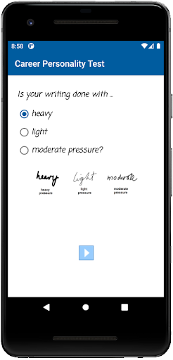 Career Personality Test Screen 3