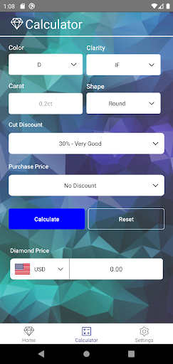 Diamond Calculator Screen 3